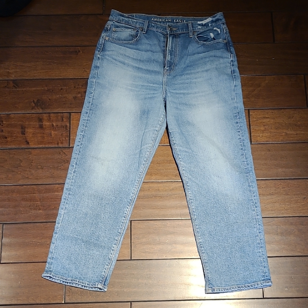 American Eagle Outfitters Blue Boyfriend Jeans Light Wash
